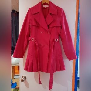 Bright Pink Trench Coat Size XL